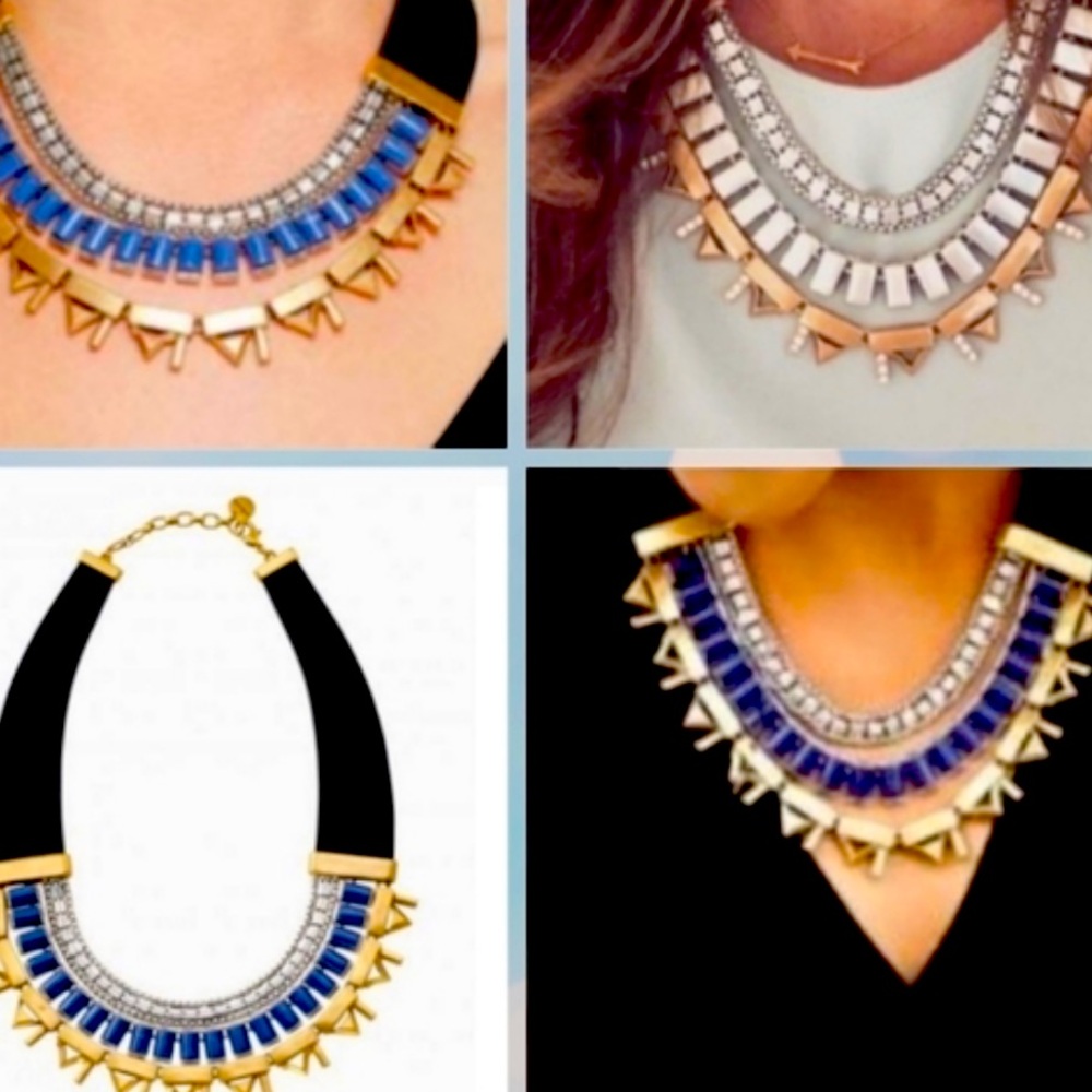 Stella and Dot Natalie Leather/Cobalt Necklace